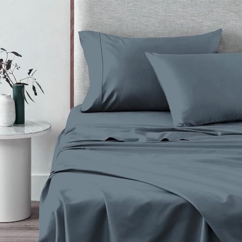  Pizuna 600 Thread Count Cotton Sheet Set 4 PC-Space Blue-Full