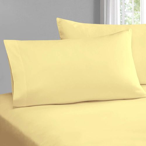 Pizuna 400 Thread Count Cotton Pillowcases 2 PC-Mellow Yellow-King