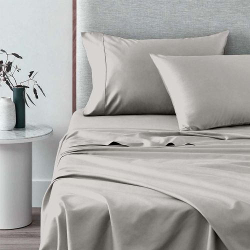 Pizuna 400 Thread Count Cotton Sheet Set 4 PC-Ash Grey-Full