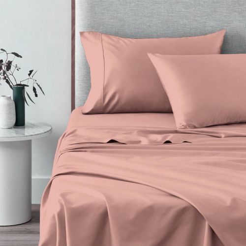 Pizuna 400 Thread Count Cotton Sheet Set 4 PC-New Rose-Queen