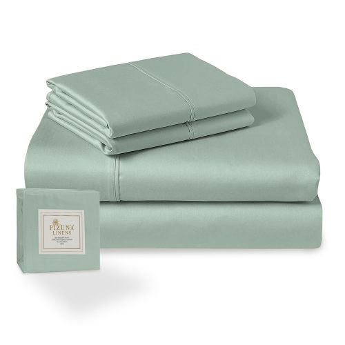 Pizuna 400 Thread Count Cotton Sheet Set Sea Foam-Twin XL
