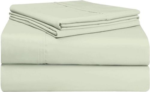 Pizuna 400 Thread Count Cotton Sheet Set 4 Pc-Light Sage-Full