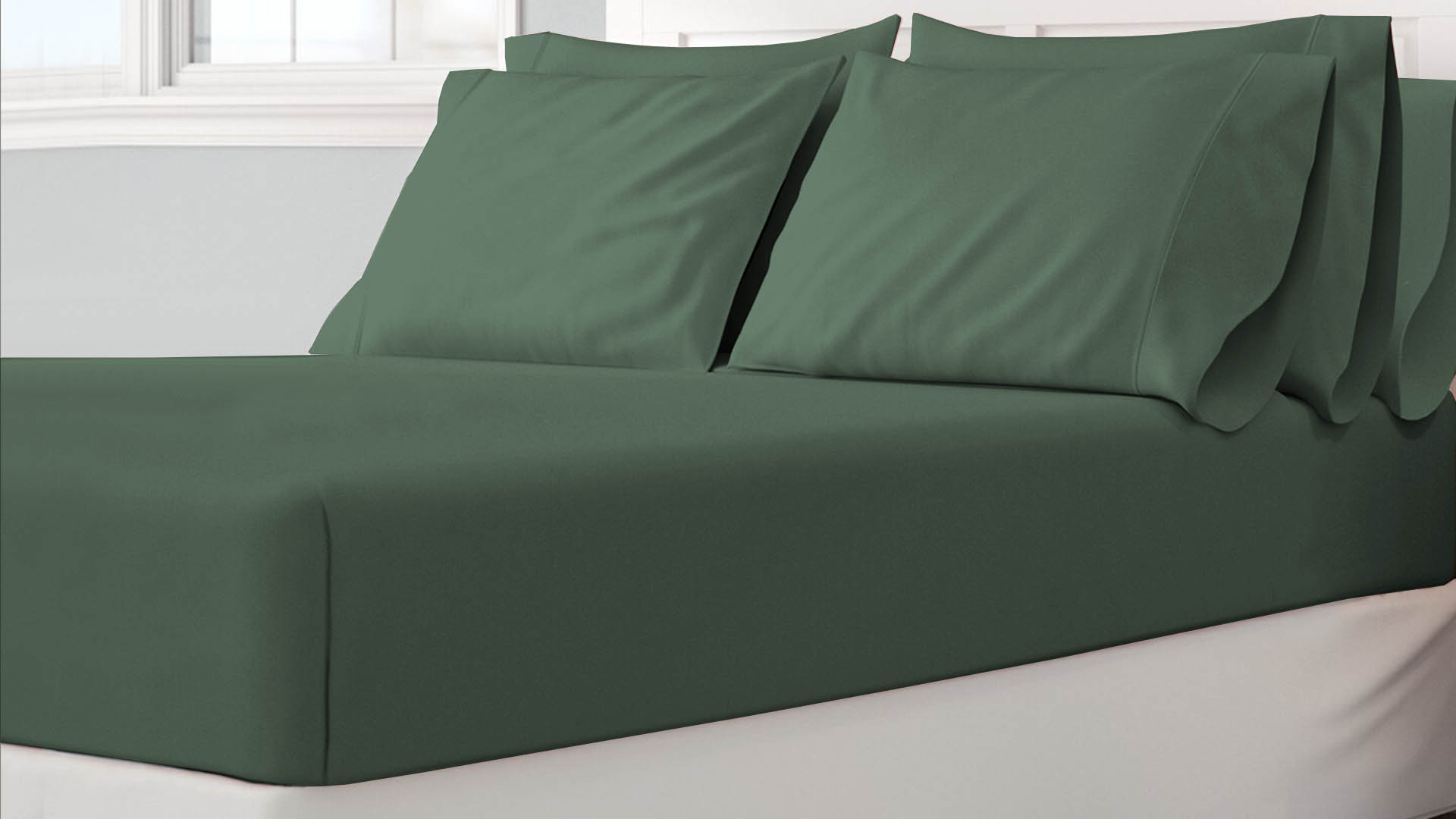 600 thread count forest green fitted sheet
