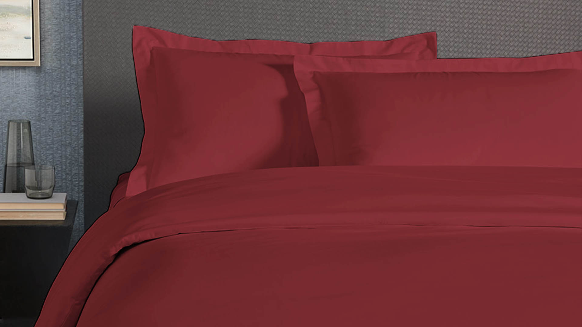 800 thread count pillow cases red